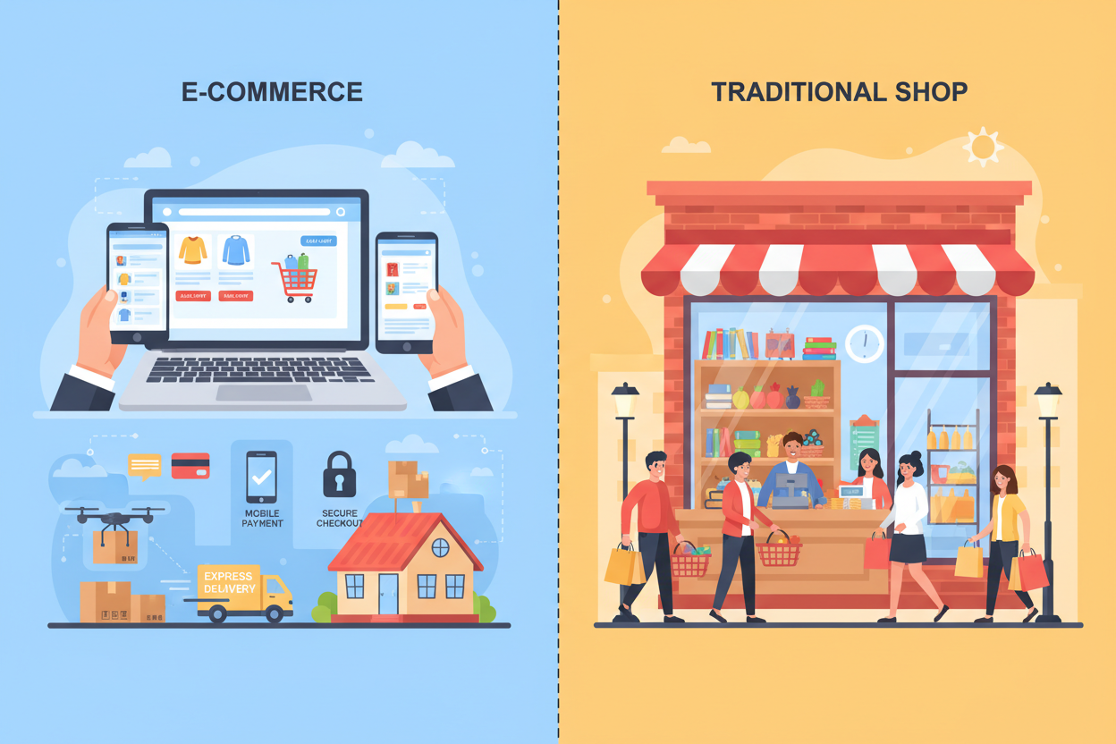 E-commerce and traditional shop