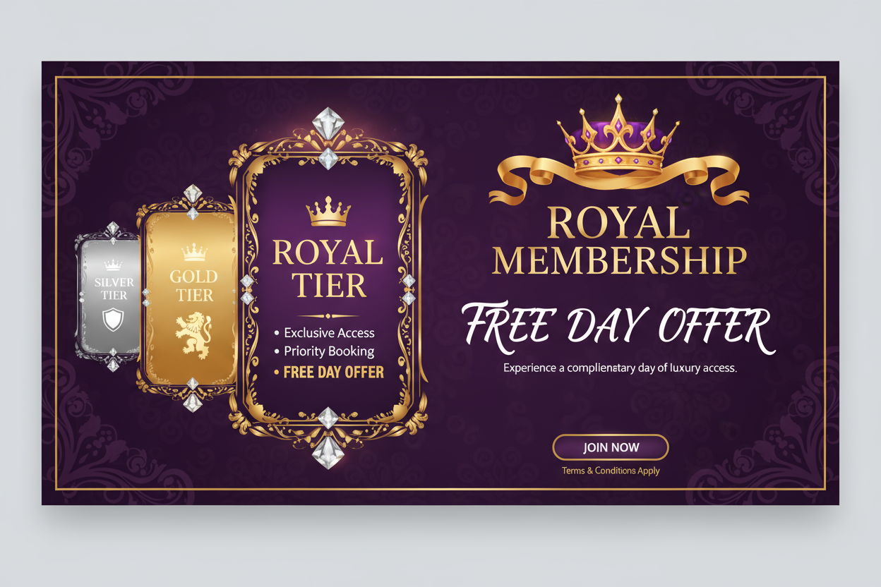 mempership benar 3 catogery royal benifit free day offer